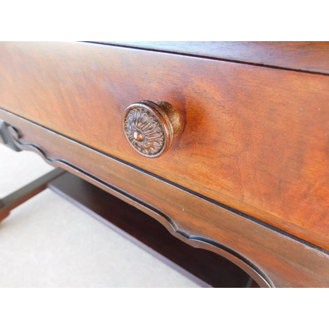 Antique Mahogany Jacobean Style Petite Size Drop Front Desk 37"w For Sale - Image 10 of 16