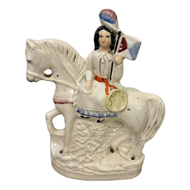 Antique Victorian Equestrian Figure of Joan of Arc, Staffordshire, 1880 For Sale