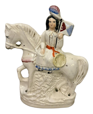 Antique Victorian Equestrian Figure of Joan of Arc, Staffordshire, 1880
