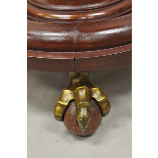 Antique Empire Victorian Walnut Barley Twist Spiral Carved Pedestal Stand For Sale - Image 9 of 12