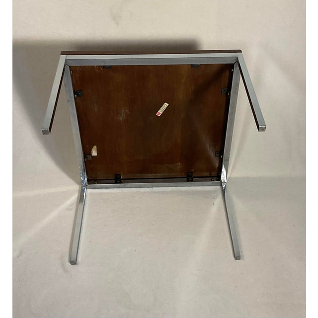 1970s Florence Knoll Side Table for Knoll International Walnut Top & Chrome Legs For Sale - Image 11 of 12