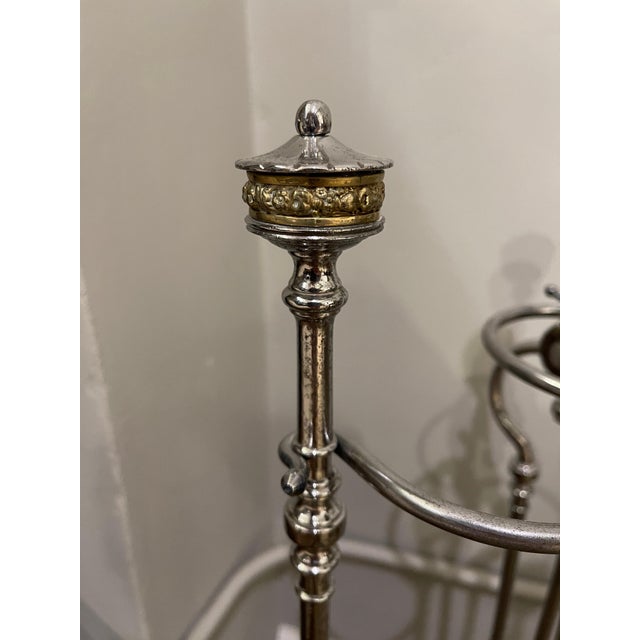 Metal 18th Century Polished Steel Fireplace Tools on Stand For Sale - Image 7 of 9