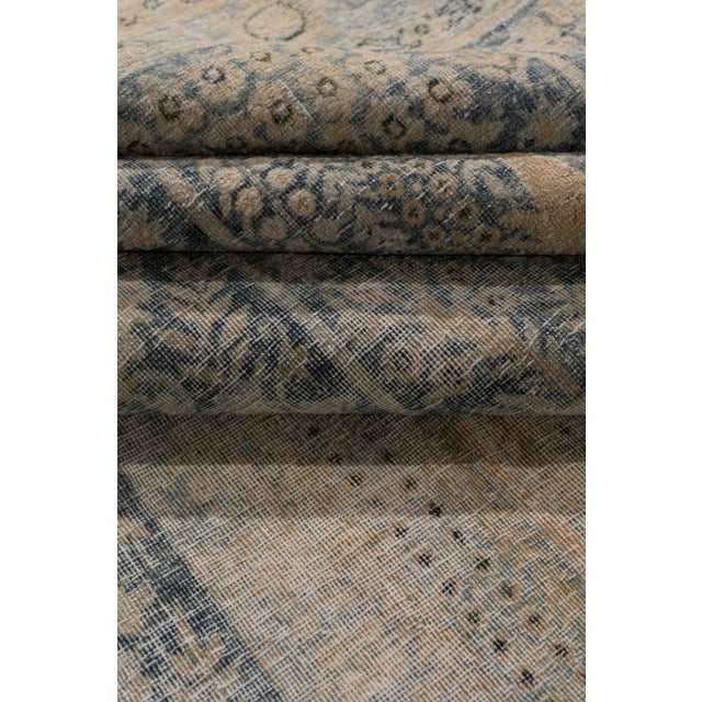 Antique Kerman Hand Knotted Wool Rug, Blue, 11ft 10in X 18ft 4in For Sale - Image 9 of 17