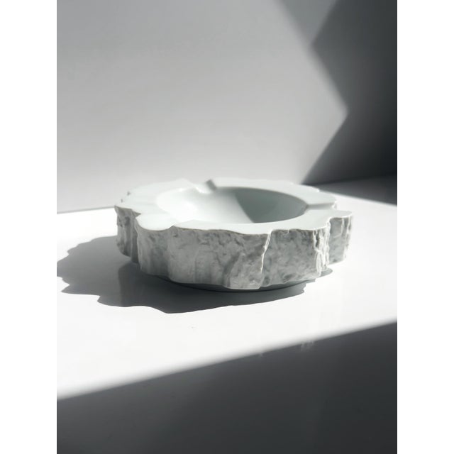 Vintage Brutalist White Bisque Porcelain Ashtray, 1970s For Sale - Image 4 of 6