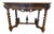 Antique Carved Oak Table With Barley Twist Legs For Sale