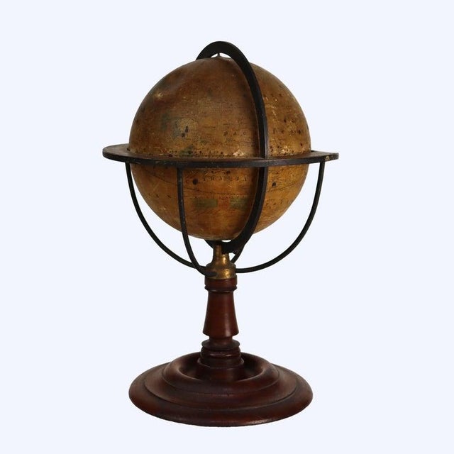 Brass 19th Century Wachob & Co. “The Excelsior” Terrestrial World Globe on Walnut & Brass Stand For Sale - Image 8 of 11