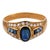 Contemporary Vintage Sapphire Diamond 18k Yellow Gold Ring, Size 5.25 For Sale - Image 3 of 6