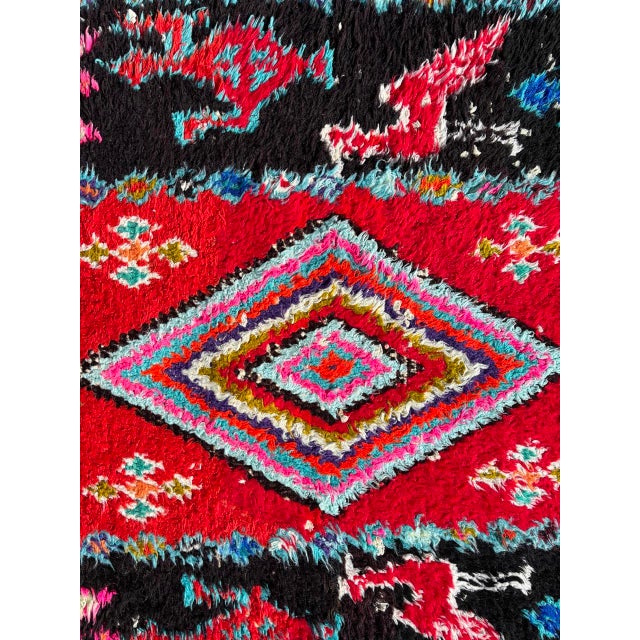 Art Deco Mid-Century Red Berber Moroccan Cotton Rug For Sale - Image 3 of 9