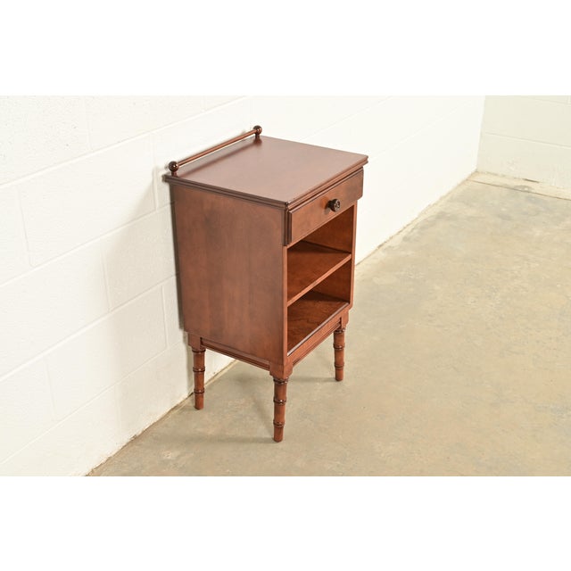 Stickley Brothers Stickley Brothers Antique Regency Solid Birch Faux Bamboo Nightstand, Newly Refinished For Sale - Image 4 of 18