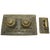 Victorian Bronze English Inkwell Set With Rocking Blotter For Sale