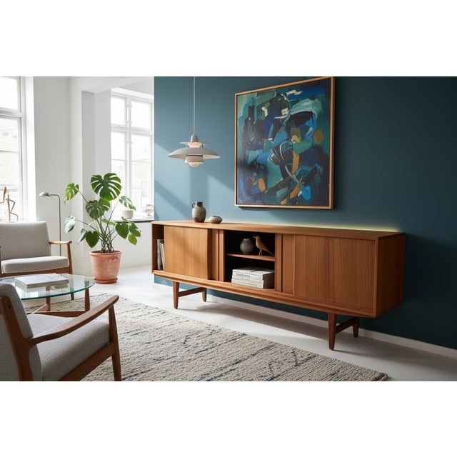 Danish Sideboard in Teak with Sliding Doors by E. W. Bach for Sejling Skabe, 1960s For Sale - Image 11 of 16