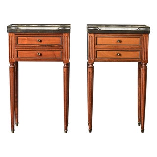 French Vintage Pair of Louis XVI Style Bedside Tables For Sale