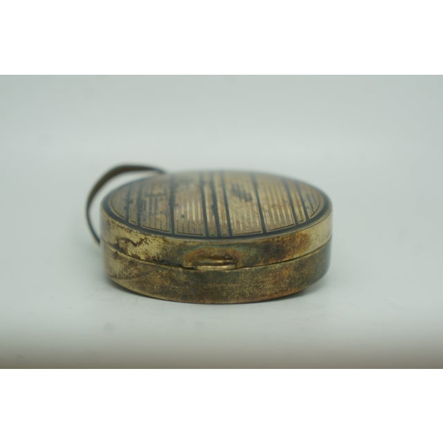 Antique Art Deco Sheffield England Sterling Silver Powder Mirror Compact For Sale - Image 4 of 13