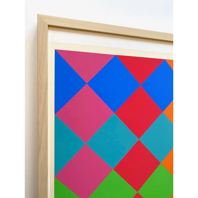 Max Bill Vintage 1966 Signed Silkscreen Print Framed Mid