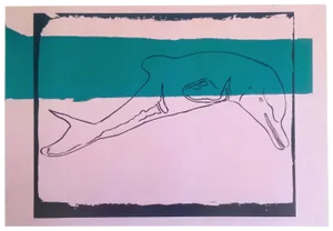 Andy Warhol Estate Vintage 1991 Collector's Pop Art Lithograph Print " La Plata River Dolphin - Vanishing Animals " 1986