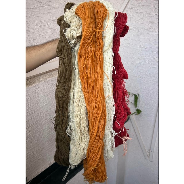 Handmade New Zealand Wool Dhurrie, Brown and Cream Geometric Rug- 6'x9' For Sale - Image 16 of 16