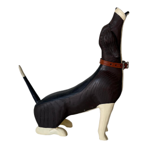 Vintage Southwestern Folk Art - Style Handcrafted Wooden Dachshund Dog Sculpture