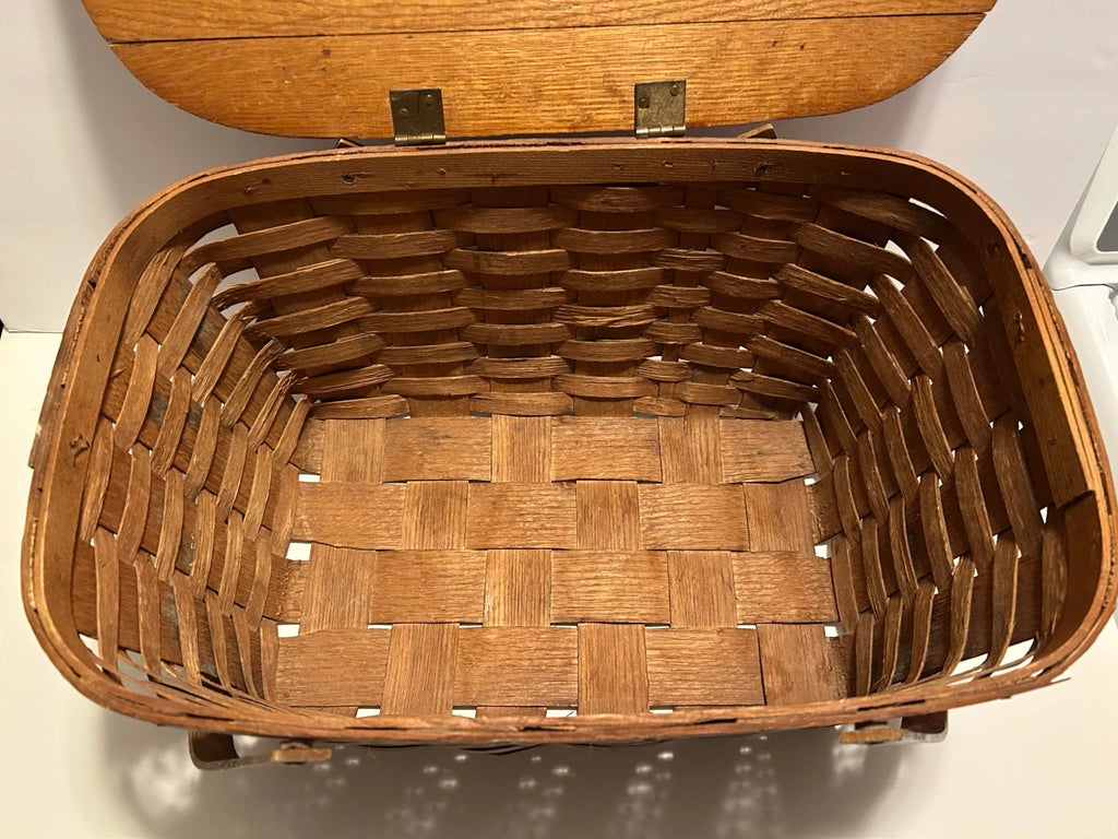 Vintage Picnic Basket, Wov-N-Wood by Jerywil | Chairish