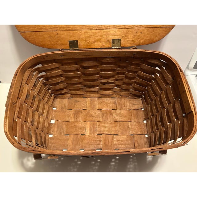 Vintage Picnic Basket, Wov-N-Wood by Jerywil | Chairish
