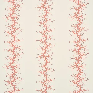 SAMPLE - Schumacher Coral Stripe Wallpaper In Coral