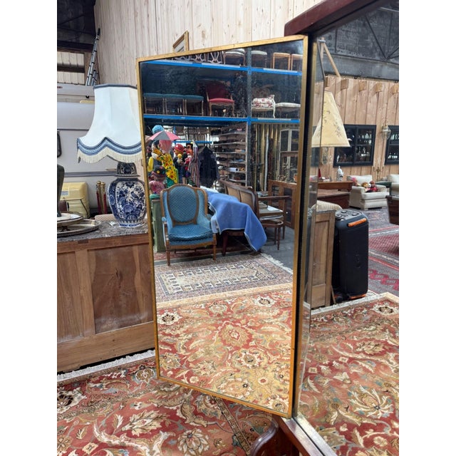 A triptych cheval mirror by the brot company, belle époque/early 20th century, composed of three mirrored panels, each 58...