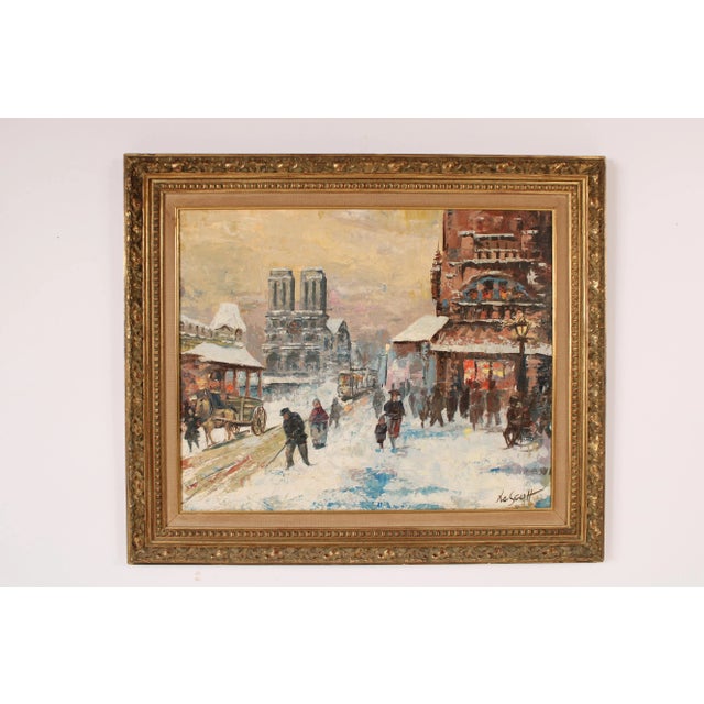 Parisian Winter Scene Painting For Sale - Image 13 of 13