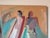 Wood Large Vintage Abstract Figurative Acrylic Painting on Canvas by Hamzik For Sale - Image 7 of 11