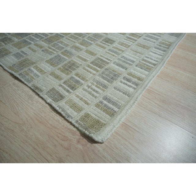 2020s 9x12 Freya Timeless Ivory Geometric Modern Hand Knotted Wool Carpet Rug For Sale - Image 5 of 10