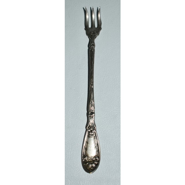 Late 19th Century Antique Set of Four Decorative Silverplate Forks For Sale - Image 5 of 12