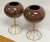 Modern Vintage Italian Brown Ceramic Sphere Planters With Brass Stands – a Pair For Sale - Image 3 of 5