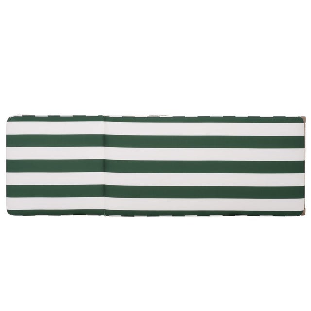 Army Green Callan Chaise Lounge, Heather Tan/Green Stripe For Sale - Image 8 of 12