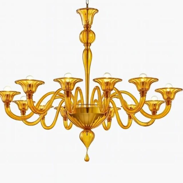 Contemporary Italian Modern Rigadin Murano Glass Chandelier by Simoeng For Sale - Image 3 of 6