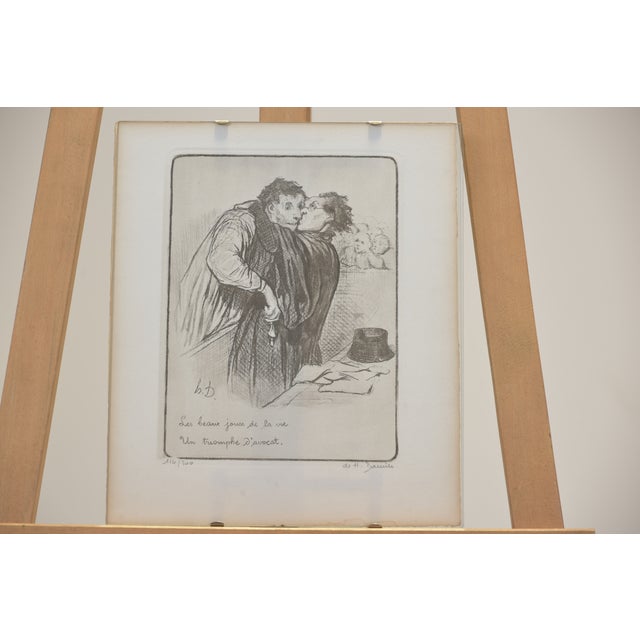 Un triomphe d'avocat, Honore Daumier, Circa 1855, Lithograph Under Glass For Sale - Image 6 of 6