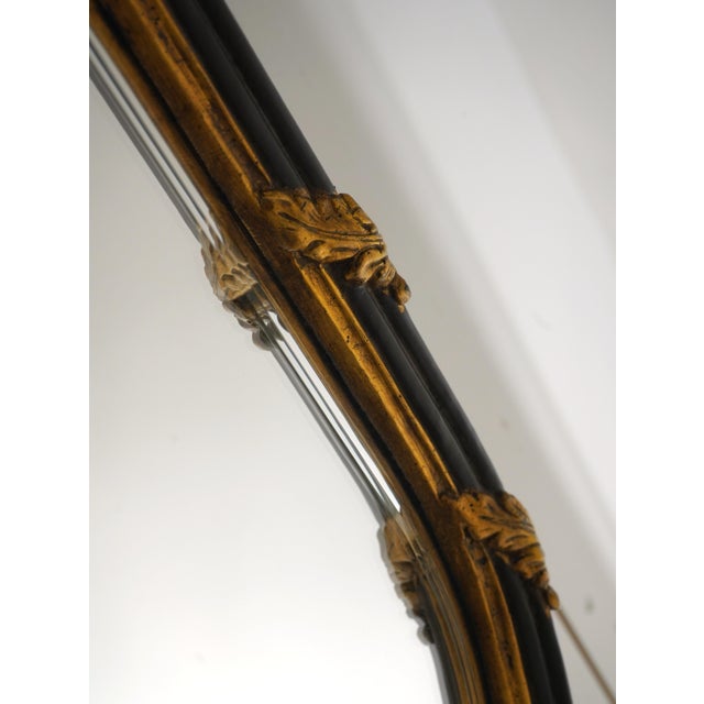 1980s Labarge Regency Style Black & Gold Wall Mirror For Sale - Image 5 of 10