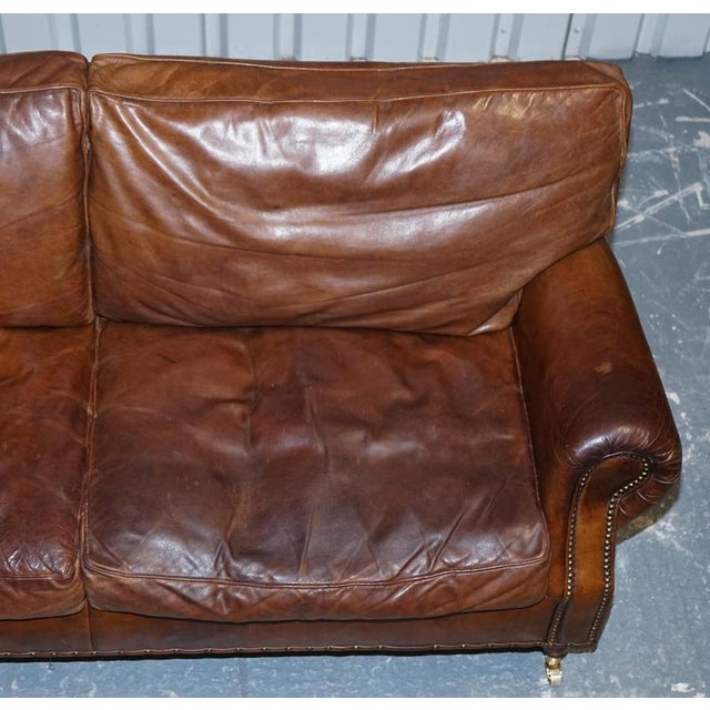 Balmoral 3-Seater Sofa in Brown Heritage Leather from Halo For Sale - Image 11 of 18