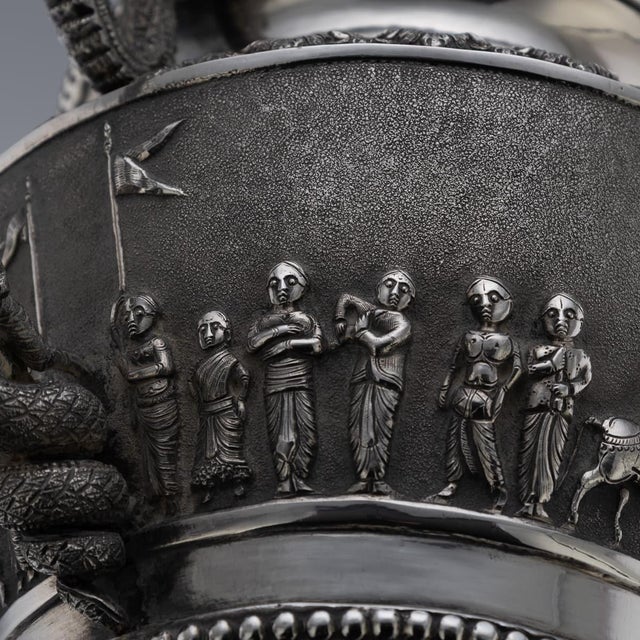 Antique 19th Century Indian Silver Cobra Handled Sugar Bowl, Madras, 1890 For Sale - Image 16 of 18