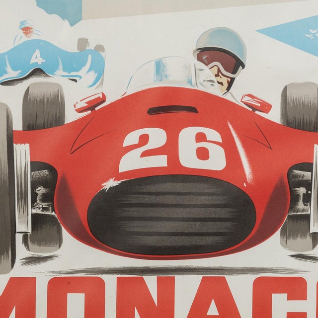 Vintage 20th Century Framed 1957 Monaco Grand Prix Poster by Jean Ramel, 1985 For Sale - Image 6 of 15