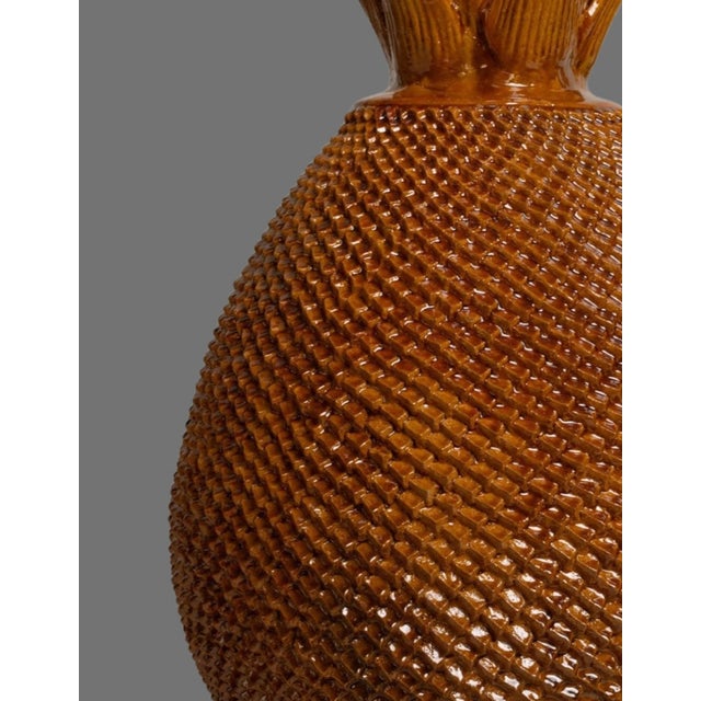 2020s Mexican Glazed Clay Pineapple For Sale - Image 5 of 6