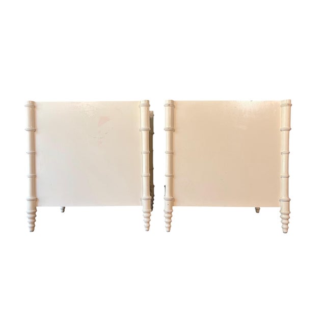 Williams-Sonoma Home "Hampstead" Faux Bamboo Nightstands With Carrara Marble Tops - Pair For Sale - Image 9 of 14