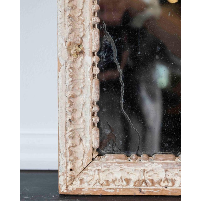 18th Century French 18th Century Louis XVI Painted Wood Panel Mirror For Sale - Image 5 of 7