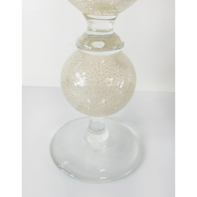 Large Pair of Mid-Century Italian Murano Glass Gold Speckled Urns For Sale In New York - Image 6 of 13