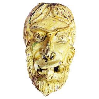 Mid-Century Ceramic Faun Head For Sale