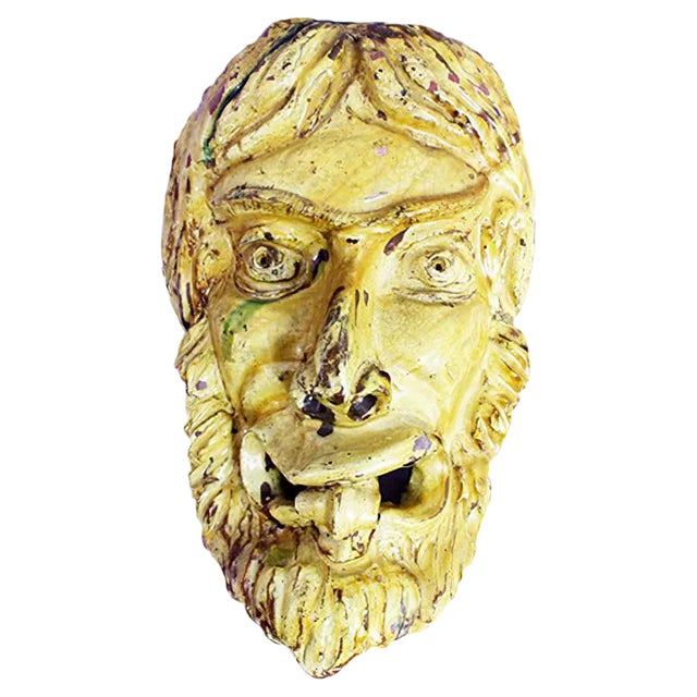 Mid-Century Ceramic Faun Head For Sale