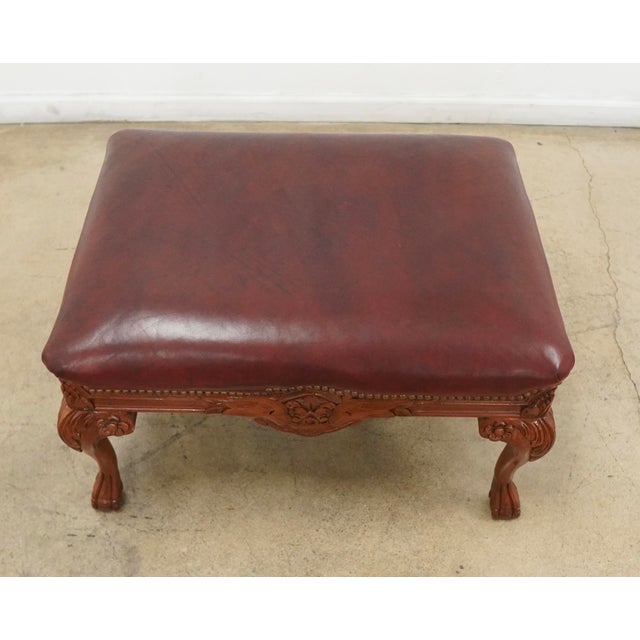 Old Hickory Leather Wingback Chair and Ottoman (Set of 2) For Sale - Image 14 of 17