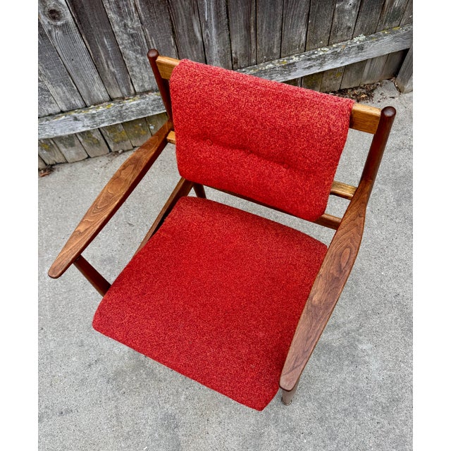 Wood Jens Risom Model C-160 Walnut Armchair For Sale - Image 7 of 11