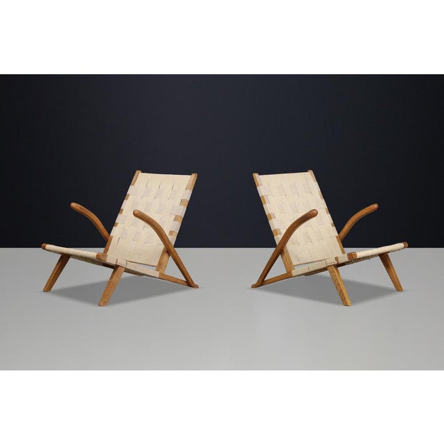 Sculptural Oak Lounge Chairs, Europe, 1960s, Set of 2 For Sale - Image 13 of 14