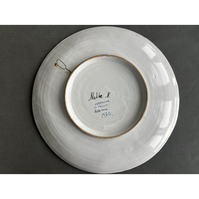 Painted Plate by Giuseppe Mazzotti for Albisola, Italy, 1970s For Sale - Image 3 of 8