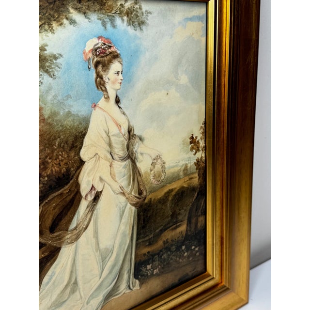 English 18th Century Portrait Painting Aurora Ascending Countess Lady Jane Stanhope in the Light of Dawn After Joshua Reynolds For Sale - Image 3 of 18