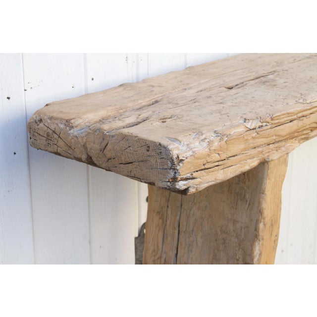 Rustic Long Old Beam Console Table For Sale - Image 9 of 13