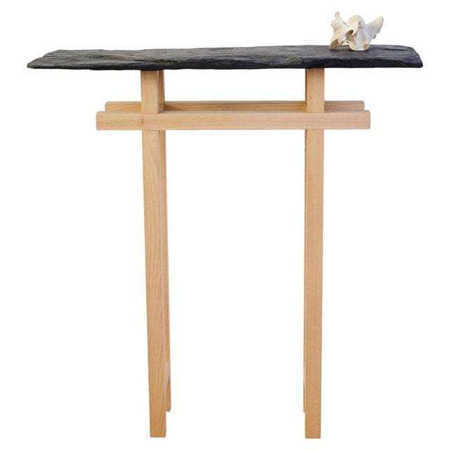 Tori II Console in Oak Wood and Stone by Jean-Baptiste Van Den Heede For Sale - Image 6 of 6